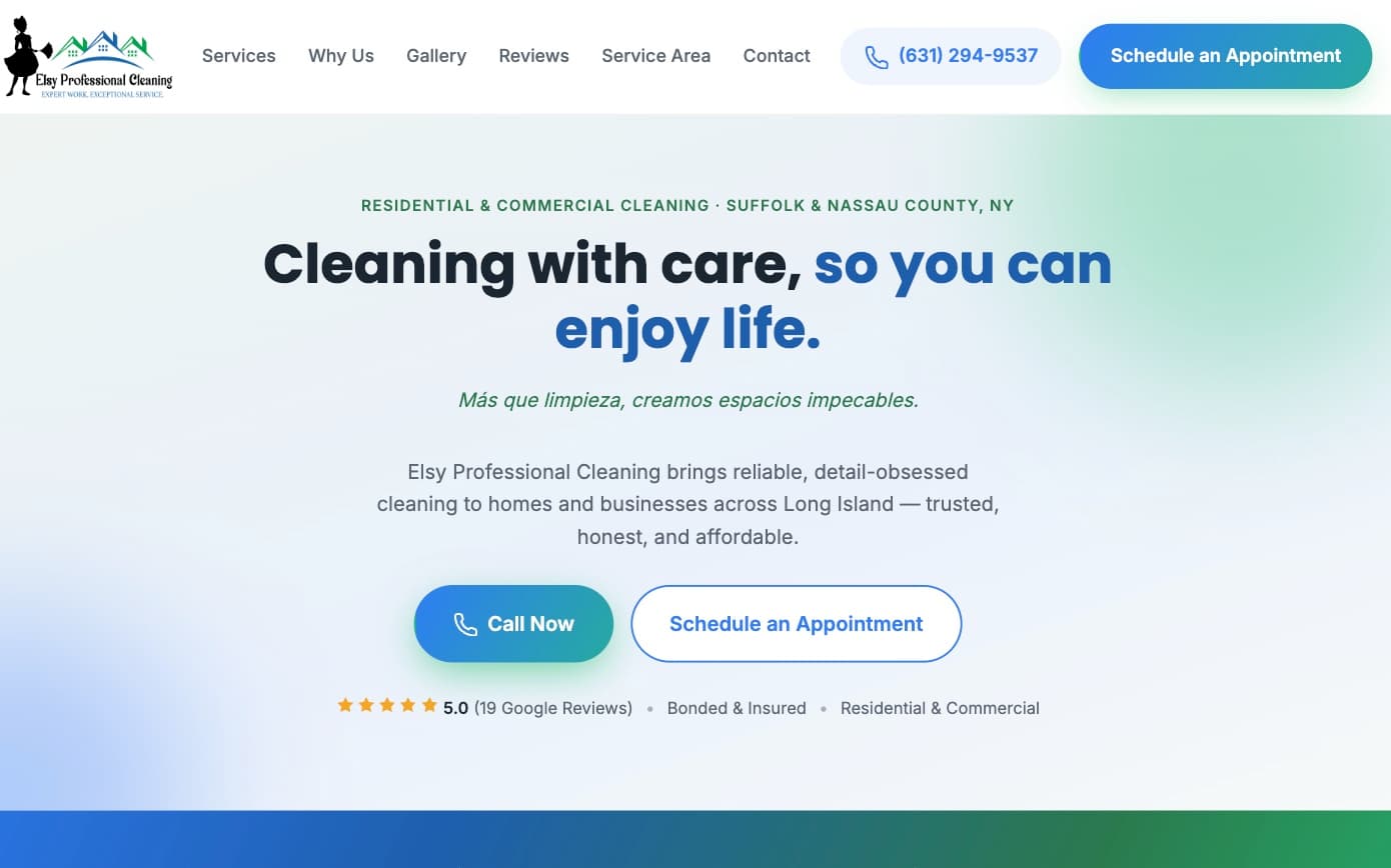 Elsy Professional Cleaning — website